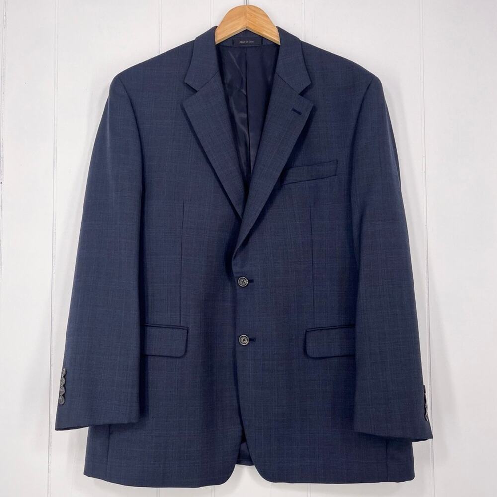 Lauren Ralph Lauren Blazer Sport Coat Jacket Wool Two Button Front Size 43R Blue